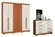 Guarda Roupa 8 Portas 2 Gavetas 230 Com Cômoda Master 8 Portas Cinamomo Ripado Off White  - Aramóveis