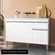 Cozinha Compacta Livia Ajl Kit 4 Portas 3 Gavetas Com Balcão Para Pia Tatiane De 120cm Sem Tampo  Cor Branco