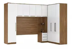 Jogo De Quarto Casal Guarda Roupa Modulado Com 9 Portas Irlanda Espaço Para Box Queen