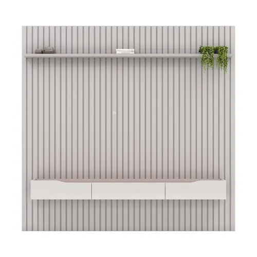 Painel Home Estante Bancada Suspensa Trento Ideal Para TV 75 Pol Pratico Com 250cm DJ Móveis Bali Bali