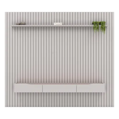Painel Estante Rack Bancada Home Suspenso Com 3 Gavetas Pratico Ideal Para Tv Até 85 Pol. Bali Bali  Leartam Móveis