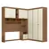 Guarda-Roupa Casal Modulado com Cabeceira e Módulo Aéreo 7 Portas 4 Gavetas Lugano Jatobá/Areia  Leartam Móveis