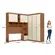 Guarda-roupa Casal de Canto Lugano 7 Portas 4 Gavetas Para Cama Box 138cm - Jatobá Areia  Santos Andirá