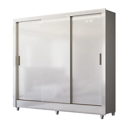 Guarda Roupa Para Quarto De Casal Com 3 Portas De Corrrer 2 Gavetas Amplo Espaço Interno Leartam Móveis