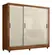 Guarda Roupa Casal Armário 3 Portas De Correr 2 Gavetas Internas Roupeiro Fran Madeirado Jatobá Off White Leartam Móveis