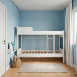 Beliche Cama Para Quarto De Solteiro Juvenil Infantil Ditália CM-21 Branco