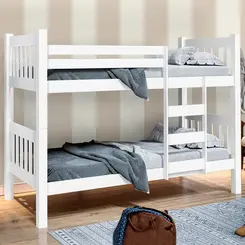 Beliche Para Quarto De Solteiro Caribe  Branco Sem Colchão - GABRIELLI MÓVEIS