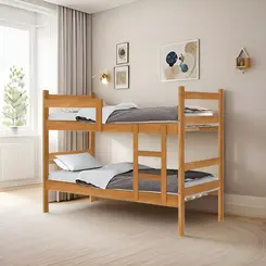 Beliche Solteiro Porto Gabrielli Móveis MDF Nature Com Escada - Sem Colchão